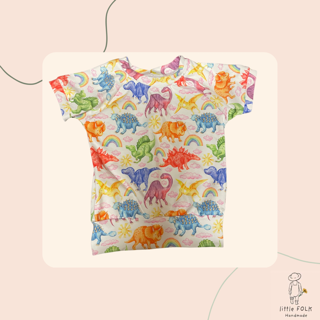 Rainbow Dino T-shirt 1-3 years