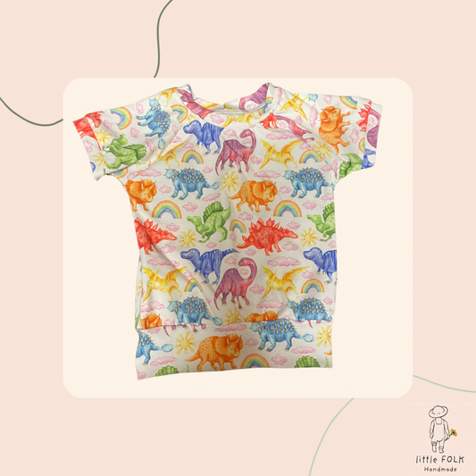 Rainbow Dino T-shirt 1-3 years